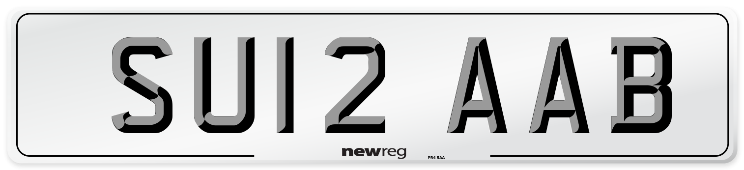 SU12 AAB Number Plate from New Reg